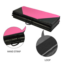 Load image into Gallery viewer, PU Leather Gymnastics Folding Mat Black & Pink Hexagon