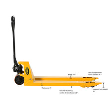 Load image into Gallery viewer, Apollolift Standard Pallet Jack Rubber PU Wheel Hydraulic Manual Pallet Truck 4400 lb. to 6600lb. Fork  48" x 21" and 48" x 27"