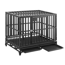 Load image into Gallery viewer, 38”/42”/46” Dog Cage Crate Kennel Heavy Duty Tear Resistant Square Tube with Four Wheels for Large Dogs Easy to Install