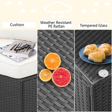 Load image into Gallery viewer, 5 Pieces Outdoor Patio Furniture sets Steel Frame PE Rattan Wicker Sectional Conversation Sofa Sets