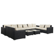 Load image into Gallery viewer, Outdoor Patio Furniture Set PE Rattan Wicker Sectional Sofa - Beige Cushions
