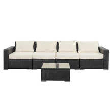 Load image into Gallery viewer, Outdoor Patio Furniture Set PE Rattan Wicker Sectional Sofa - Beige Cushions