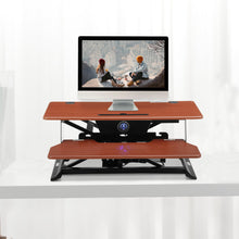 Load image into Gallery viewer, Height Adjustable Electric Standing Gaming Desk On Desk Converter