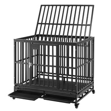 Load image into Gallery viewer, 38”/42”/46” Dog Cage Crate Kennel Heavy Duty Tear Resistant Square Tube with Four Wheels for Large Dogs Easy to Install