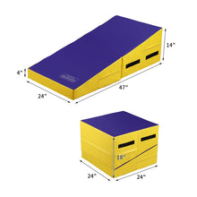 Load image into Gallery viewer, Incline Wedge Gymnastics Mat Back Bend Trainer, Skill Shape Gymnastics Tumbling Mats for Somersault