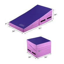 Load image into Gallery viewer, Incline Wedge Gymnastics Mat Back Bend Trainer, Skill Shape Gymnastics Tumbling Mats for Somersault