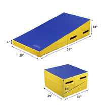 Load image into Gallery viewer, Incline Wedge Gymnastics Mat Back Bend Trainer, Skill Shape Gymnastics Tumbling Mats for Somersault