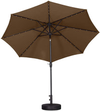 Load image into Gallery viewer, 9 ft Patio Umbrella Solar Powered LED Lighted Fade-Resistant Table Umbrella with Wind Vent and Base