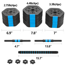 Load image into Gallery viewer, Exercise Dumbbells Sets Adjustable Weight 33 / 44 / 66LBS Strength Training Barbell Exercise Dumbbells for Home & Office Gym