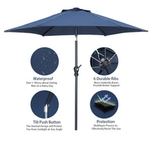 Load image into Gallery viewer, 7.5FT Patio Umbrella Outdoor Table Umbrella, Market Umbrella with Push Button Tilt and Crank for Garden, Lawn, Deck, Backyard & Pool