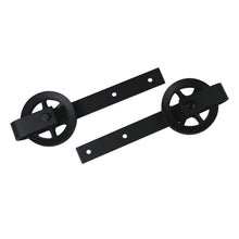 Load image into Gallery viewer, 6.6Ft Double Big Wheels Indoor Sliding Barn Door Hardware Rail Track Kit for Double Door