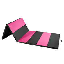 Load image into Gallery viewer, PU Leather Gymnastics Folding Mat - Magenta/Black rectangle
