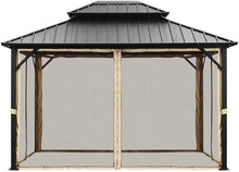 Load image into Gallery viewer, Outdoor Hardtop Double Top Gazebo Canopy with screens (10 x 12)