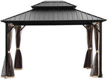 Load image into Gallery viewer, Outdoor Hardtop Double Top Gazebo Canopy with screens (10 x 12)