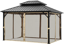 Load image into Gallery viewer, Outdoor Hardtop Double Top Gazebo Canopy with screens (10 x 12)