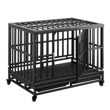 Load image into Gallery viewer, 38”/42”/46” Dog Cage Crate Kennel Heavy Duty Tear Resistant Square Tube with Four Wheels for Large Dogs Easy to Install