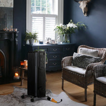 Load image into Gallery viewer, 7-Fan Black 1500W Oil Filled Radiator Electric Space Heater Home Bedroom Machine (With Remote Control)