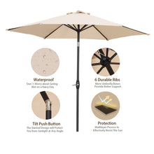 Load image into Gallery viewer, 9FT Patio Umbrella Outdoor Table Umbrella,Market Umbrella with Push Button Tilt and Crank for Garden, Lawn, Deck, Backyard & Pool