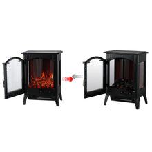 Load image into Gallery viewer, Electric Fireplace Free Standing Heater Adjustable 750W/1500W Wood Fire Flame Stove