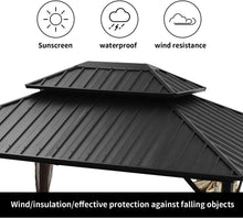 Load image into Gallery viewer, Outdoor Hardtop Double Top Gazebo Canopy with screens (10 x 12)