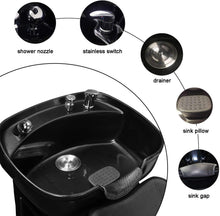 Load image into Gallery viewer, Shampoo Barber Backwash Chair, ABS Plastic Shampoo Bowl Sink Chair for Spa Beauty Salon (Black)