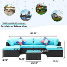 Load image into Gallery viewer, 7 Piece Outdoor Rattan Wicker Furniture Sofa Set with Ottoman