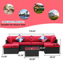 Load image into Gallery viewer, 7 Piece Outdoor Rattan Wicker Furniture Sofa Set with Ottoman