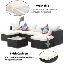 Load image into Gallery viewer, 7 Piece Outdoor Rattan Wicker Furniture Sofa Set with Ottoman