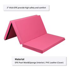 Load image into Gallery viewer, Gymnastics Mats Thick Landing Mat Floor Exercise Mat Tumbling Mat Soft and Firm 4'x6'x3'' Pink