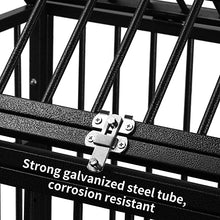 Load image into Gallery viewer, 38" and 42” Heavy-Duty Dog Pets Kennel Cage Crate Double Door w/Lockable Wheels Steeple Square Tube Dog Crate Safe Metal Tray