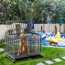 Load image into Gallery viewer, 38”/42”/46” Dog Cage Crate Kennel Heavy Duty Tear Resistant Square Tube with Four Wheels for Large Dogs Easy to Install
