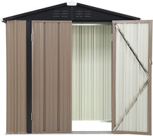 Load image into Gallery viewer, 6'x4'x6' Outdoor Metal Garden Storage Shed Tool House with 2 Doors & Lock ( 5A-GS012)