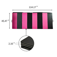 Load image into Gallery viewer, PU Leather Gymnastics Folding Mat - Magenta/Black rectangle