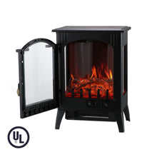 Load image into Gallery viewer, Electric Fireplace Free Standing Heater Adjustable 750W/1500W Wood Fire Flame Stove