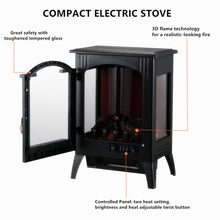 Load image into Gallery viewer, Electric Fireplace Free Standing Heater Adjustable 750W/1500W Wood Fire Flame Stove