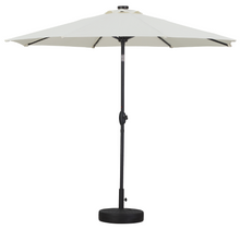 Load image into Gallery viewer, 9 ft Patio Umbrella Solar Powered LED Lighted Fade-Resistant Table Umbrella with Wind Vent and Base