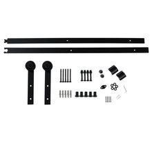 Load image into Gallery viewer, 6.6 FT Antique Country Style Black Single Sliding Barn Door Closet Hardware Set Kit Steel Frosted