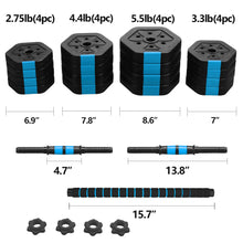 Load image into Gallery viewer, Exercise Dumbbells Sets Adjustable Weight 33 / 44 / 66LBS Strength Training Barbell Exercise Dumbbells for Home & Office Gym