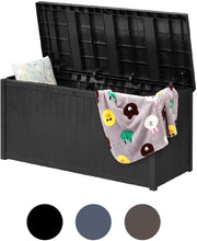 Load image into Gallery viewer, Plastic Deck Storage Container Box - Waterproof 120 Gallon Outdoor Patio Garden Furniture,Hydraulic Lever
