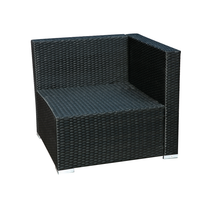 Load image into Gallery viewer, Outdoor Patio Furniture Rattan Wicker Sofa Sets w/Blue cushions and White Pillows
